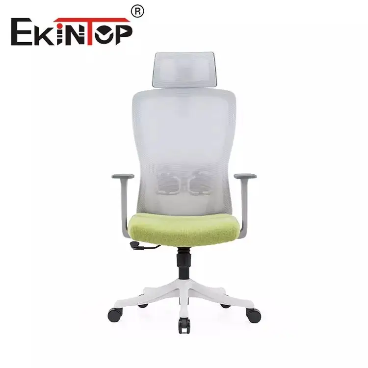 Ekintop poggiapiedi verde chiaro Mesh bracciolo normale girevole all'ingrosso di alta qualità con poggiatesta Comfort in vendita sedia da ufficio