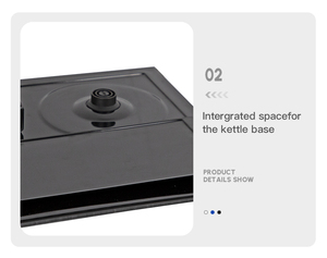 Ensemble bouilloire électrique en acier inoxydable 304 avec plateau <span class=keywords><strong>de</strong></span> bienvenue, contrôle <span class=keywords><strong>de</strong></span> la température, capacité 1,2 L, arrêt automatique et protection anti-ébullition à sec - Product Image 4