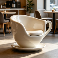 Fauteuil géant moderne en forme de tasse à café, siège créatif en forme de tasse pour les espaces d'attente publics, les salons et les espaces commerciaux