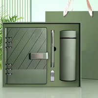 Ensemble cadeau d'entreprise promotionnel de luxe personnalisé avec couverture en PU, carnet, stylo, tasse isotherme