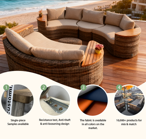 Set di Divani da Esterno Moderni di Alta Qualità Personalizzati, Mobili in Rattan Composito Impermeabili e Resistenti ai Raggi UV per Giardino, Ristorante e Hotel - Product Image 2
