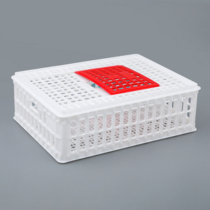 Cage de transport de volaille en plastique PP de couleur orange caisse de transport de poulet vivant pour canards pigeons lapins - Product Image 1