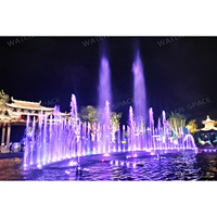 Fontaine de piscine multicolore avec effet d'eau dansante et écran LED pour la décoration paysagère de jardin