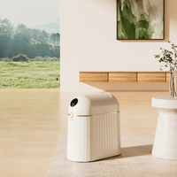 Poubelle à capot manuel vintage avec capteur intelligent, poubelle à déchets avec seau intérieur, poubelles pour l'extérieur