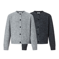 Advanced Sense Street Trend Neutraler Strickpullover aus Wolle/Acryl im Loose-Fit Lazy Old Money Style Design für Herren mit Frontlogo