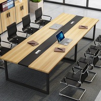 Table de réunion en bois populaire, bureau de conférence simple pour zone de discussion d'entreprise