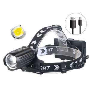 Mạnh mẽ Đèn pha cắm trại thêm độ sáng Zoomable <span class=keywords><strong>LED</strong></span> sạc đèn pha bằng 3*18650 pin - Product Image 1