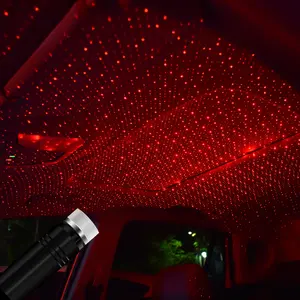 2021 뜨거운 판매 USB 스타 라이트 프로젝터 자동차 수정, 자동차 레이저 스타 라이트 분위기 LED 파티 장식 조명