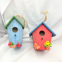 Nichoir en bois suspendu, ornement de jardin, décoration murale en bois massif pour la décoration de fête et l'affichage extérieur