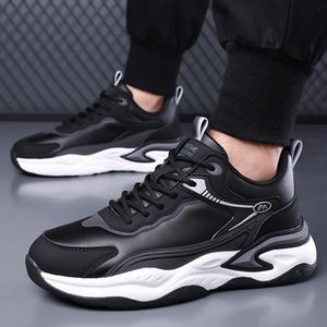 Chaussures de course pour hommes en cuir PU, semelle intermédiaire EVA, semelle extérieure en caoutchouc, doublure en mesh, chaussures de sport confortables pour hommes - Product Image 3