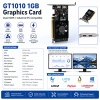 Tarjeta Gráfica de Bajo Perfil GT1010 de 1GB, Compatible con Kylin UOS, Loongson, FT, CPU AMD, Xinchuang, GPU para PC de Oficina
