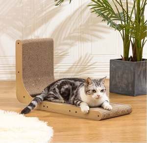 Rascador para Gatos en Forma de L, Material de Madera con Juguete de Bola, Protege los Muebles, Rascador de Cartón para Gatos - Product Image 5