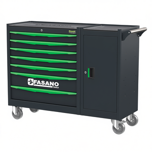 Fasano <b>Tools</b> 7 Drawer Rolling <b>Tool</b> <b>Cabinet</b> Black Green Auto Repair <b>Storage</b> - Product Image 2