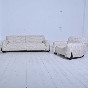 आधुनिक लिविंग रूम फर्नीचर मखमली कपड़े तीन सीट लक्जरी सोफे - Product Image 4
