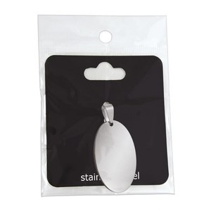 Ciondolo Ovale in Acciaio, Componenti per Gioielli Placcati Oro 18K, Opzioni di Misura 10mm 16mm 20mm 25mm, Charm Stile Piatto - Product Image 2