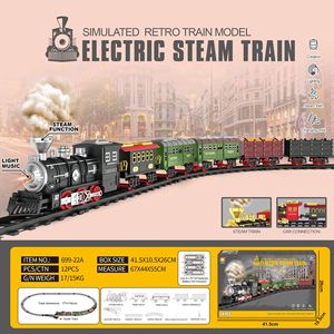 Mô hình đầu máy hơi nước thực tế âm thanh khói đèn vật liệu ABS istaride Xe Điện Đồ chơi xe unisex Kid đường ray xe lửa - Product Image 5