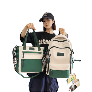 Large Capacity Retro Student <b>Backpack</b> Waterproof Nylon <b>Simple</b> Design Fashion High School Junior School Bag Ins Unisex Polyester - Product Image 4