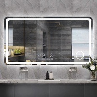Miroir de salle de bain Led intelligent avec interrupteur tactile Miroir de salle de bain rectangulaire Led