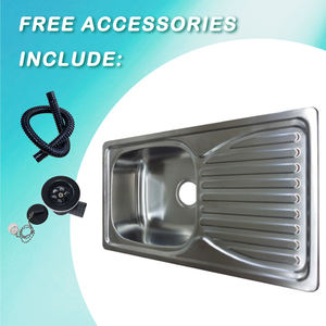 Fregadero de Acero Inoxidable JDA RV 780*430mm SUS304, Fregadero de Cocina de un Solo Tazón con Escurridor para Caravana, <span class=keywords><strong>Autocaravana</strong></span> - Product Image 5