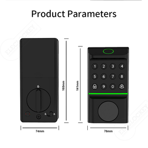 Serrure de porte intelligente à code numérique en aluminium avec application Tuya, biométrique, empreinte digitale, carte numérique, poignée de porte automatique intelligente - Product Image 4