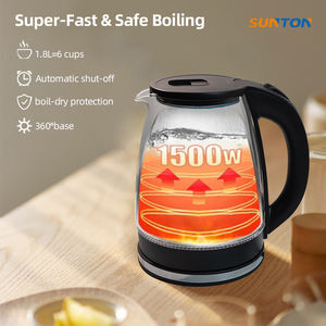 SUNTON customizable popular home appliance hotel room <b>glass</b> 1.8L 1500W hot water <b>electric</b> <b>kettle</b> - Product Image 4