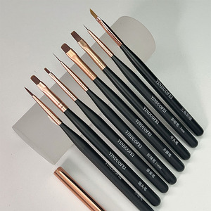 Pinceau à ongles à manche en bois, tête ronde, stylo de peinture, logo personnalisé, OEM ODM, pinceau professionnel pour salon de manucure, gel UV, nail art - Product Image 2