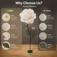 Bunga Peony Sutra Buatan Tangan Ukuran Besar Cocok untuk Digunakan dalam Upacara Pernikahan, Toko Butik, dan Dekorasi Etalase
