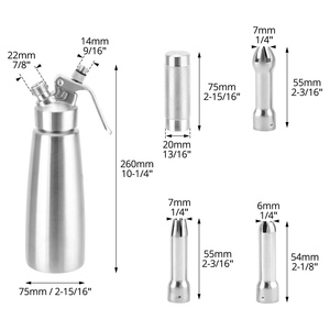 Distributeur de crème fouettée en aluminium de 500 ml avec embouts décoratifs pour la maison, la boulangerie et le restaurant - Product Image 4