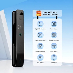 Tuya <b>Wireless</b> Fully Automatic Face Recognition Palm Unlock Smart Door Lock with <b>Camera</b> Semiconductor Fingerprint - Product Image 3