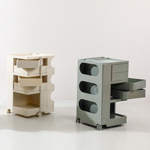 Carrito de almacenamiento multifuncional de plástico con ruedas para sala de estar, dormitorio, organización de refrigerios y frutas, fácil limpieza - Product Image 3