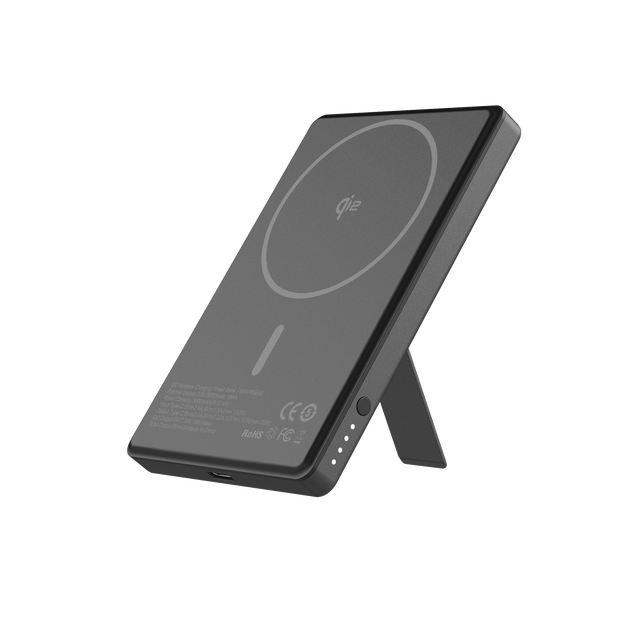 15W Fast Charging Bank 5000mAh Battery Pack Qi2 Certified Wireless Power Bank with Stand Travel Magnetic Slim Charger for Phone