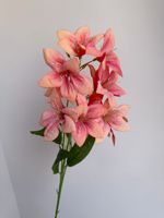 Orientalischer Lilienstrauß, künstliche weiße Lilien mit echtem Touch, rosa orientalische Lilie, künstliche orientalische weiße Lilie, künstliche Lilie