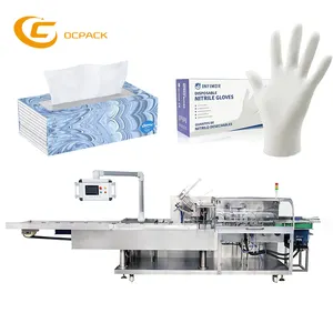 Voll automatische Karton ierung Kondom Gesichts tuch Einweg handschuhe Box Klebe papier Box Hot Melt Servietten box Verpackungs maschine - Product Image 1