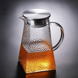 Jarra de vidro com tampa de filtro, de aço inoxidável, para suco e chá gelado, pote de água quente ou fria, 1800ml - Product Image 2