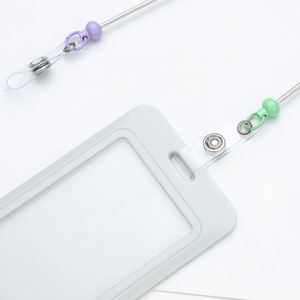 Porte-badge rétractable personnalisé avec cordon perlé et porte-clés - Support de carte d'identité DIY pour infirmières et professionnels - Product Image 3