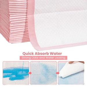 Biodegradable Disposable Pee Pads <b>for</b> Pets Pet Pads Disposable with Organic Cotton and Bamboo Full Core and Hot-air Fabric pink - Product Image 3