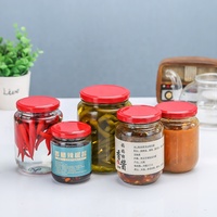 195ml 240ml 310ml 480ml 730ml vide rond clair stockage des aliments bouteille pots salade Sauce Chutney conserve confiture pots avec couvercle