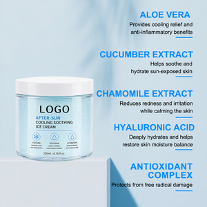 Crema <span class=keywords><strong>Viso</strong></span> Rinfrescante e Lenitiva <span class=keywords><strong>Doposole</strong></span> con Aloe Vera, Niacinamide, Vitamina C, Acido Ialuronico, Vegana e Biologica, 200ml - Product Image 4