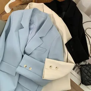 여자의 봄 가을 새로운 도매 코트 한국어 버전 클래식 라이트 블루 패션 숙녀 비즈니스 사무실 정장