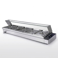 Elektrischer Tisch-Bain-Marie Speisenwärmer 5 304 Edelstahl Buffet-Server mit Thermostat für Restaurant Catering Gewerbeküche