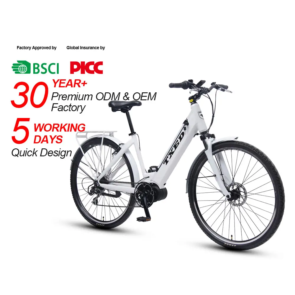 TXED 28 sospensioni ebike white city bike uomo donna