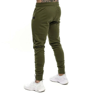 Pantaloni della tuta da uomo Skinny Street Wear Color verde con Zip Slim Fit pantaloni da corsa da uomo - Product Image 3