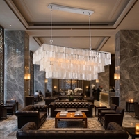 Luminaire suspendu en verre et fer forgé de style français, moderne et luxueux, pour salon, salle à manger, LED, économe en énergie, luminaire suspendu carré