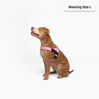 Harnais pour chien rose sans traction avec poignée facile à enfiler Sangles réglables rembourrées réfléchissantes Harnais pour animaux de compagnie pour grands chiens