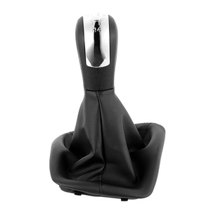Pomo de Palanca de Cambios de Cuero Negro de 5 y 6 Velocidades Ergonómico para Skoda Octavia - Product Image 1