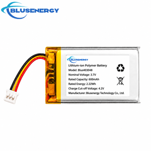 แบตเตอรี่ลิเธียมไอออนโพลิเมอร์ Blusenergy 3.7V 600mAh รุ่น Blus403048 สำหรับอุปกรณ์อิเล็กทรอนิกส์สำหรับผู้บริโภค - Product Image 1