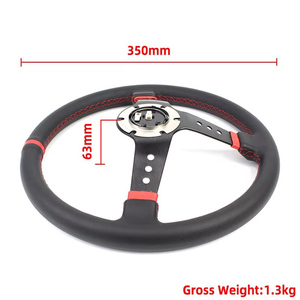 Volante Deportivo de Cuero Genuino Da'ao Bride de 14 Pulgadas para Automóvil, Volante de Carreras Modificado Mazda Beidouxing - Product Image 6