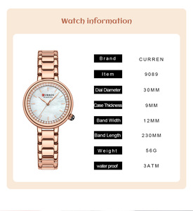 Montre de luxe pour femme 9089 Sport Miyota à quartz, bracelet en acier inoxydable, résistante à l'eau, durable - Product Image 3