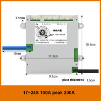 BMS Li-ion intelligent pour Vélo Électrique et Véhicule Électrique (EBike/EV) Lifepo4 LTO 24V/36V/48V 500A 100A 7S-16S avec PCB intelligent et masque de soudure vert 14x7x1.7mm 1 oz Cuivre