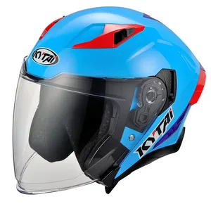 KT-728 açık yüz çift lensler cascos para moto yarış motosiklet büyük kuyruk moda stil
